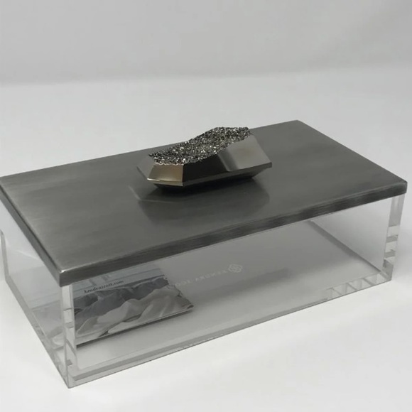 NWT Kendra Scott Antique Silver Drusy Acrylic Box! - Picture 6 of 11